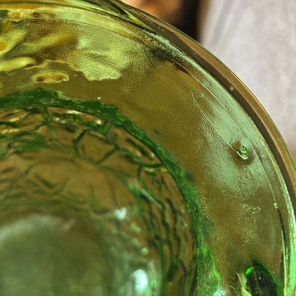 Vintage Green Rainflower Pitcher Anchor Hocking EUC - Picture 5 of 8